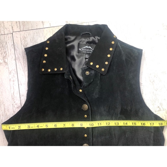 Montanaco Suede Leather Studded Vest Scalloped - Picture 4 of 7